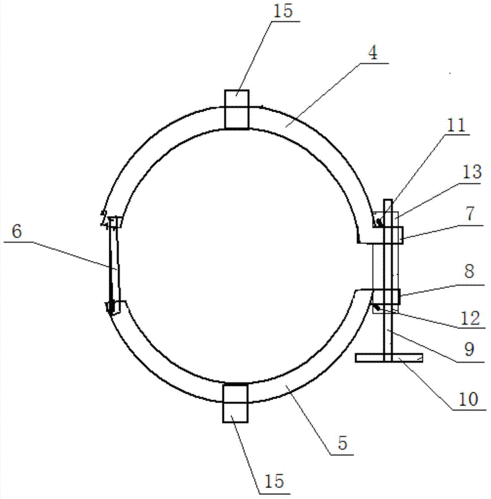 Hoop split locking structure of bag type filter