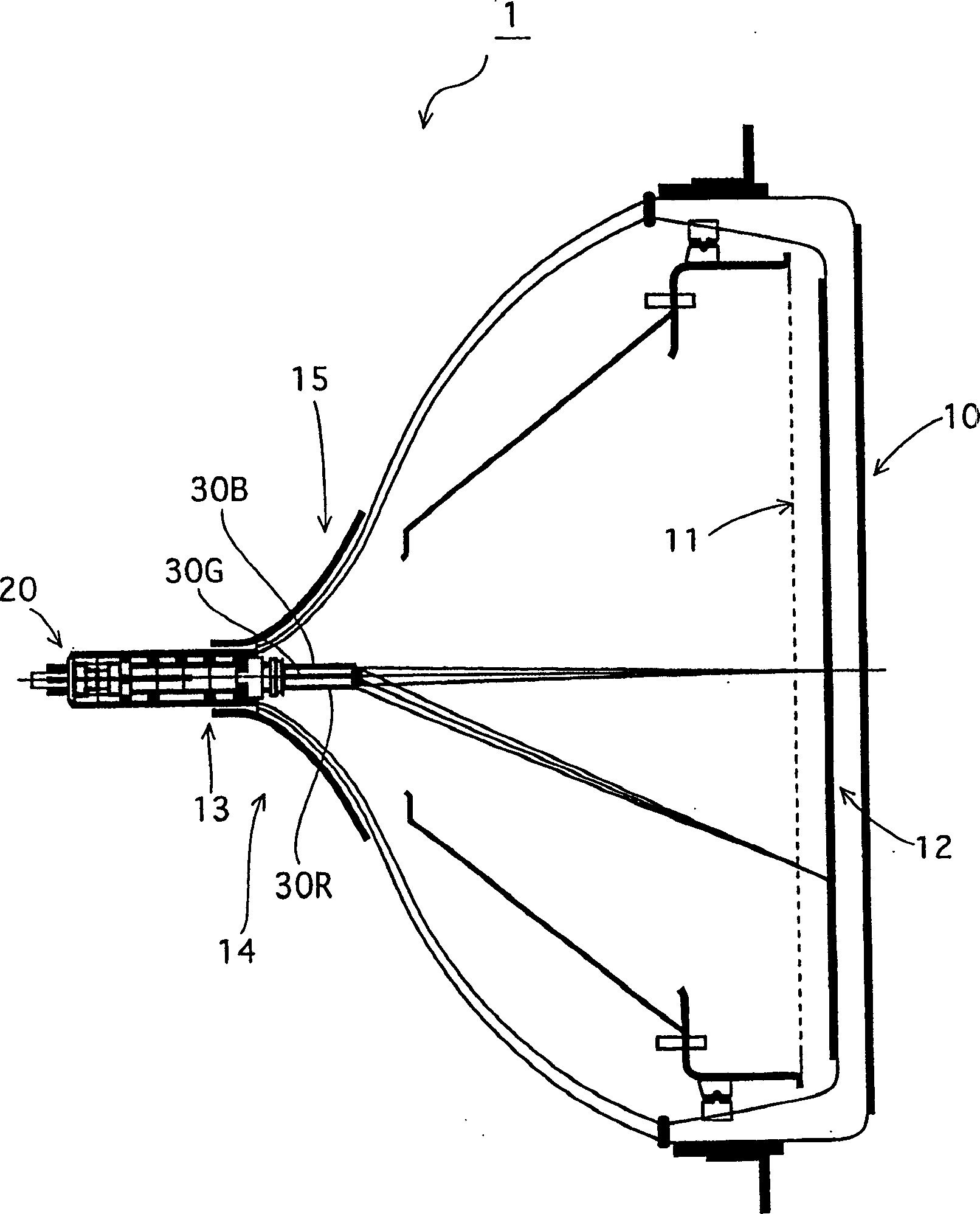 Colour kinescope device