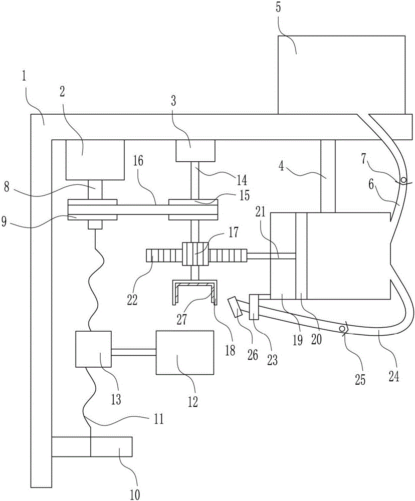 Efficient rust-removing device for iron rod for hardware machining