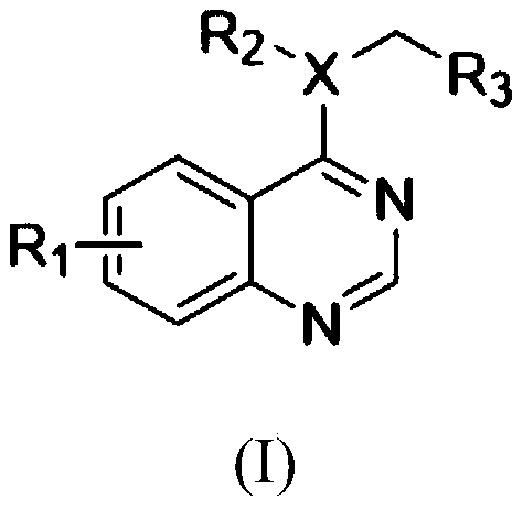 4-Amino quinazoline compound as well as preparation method and application thereof