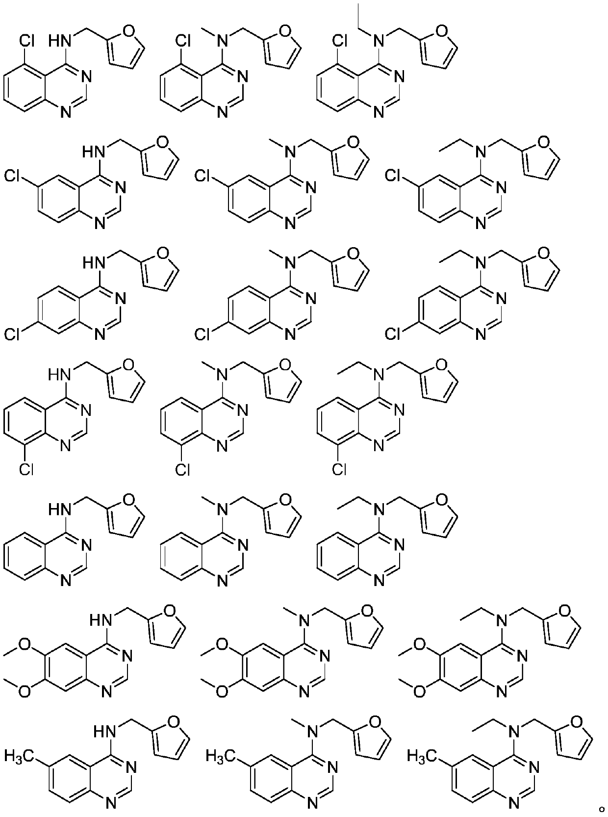 4-Amino quinazoline compound as well as preparation method and application thereof