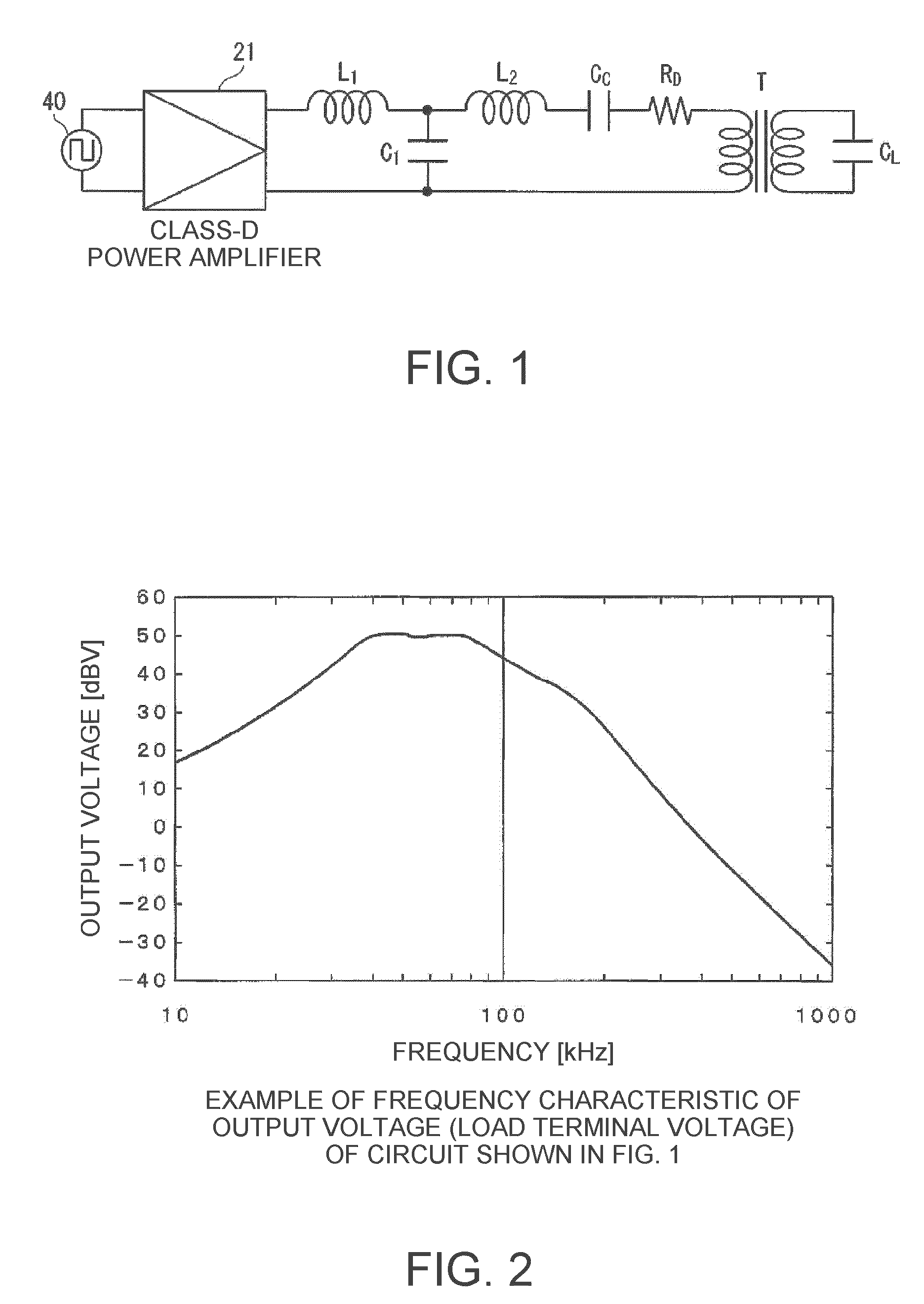 Electrostatic transducer, ultrasonic speaker, driving circuit of capacitive load, method of setting circuit constant, display device, and directional sound system