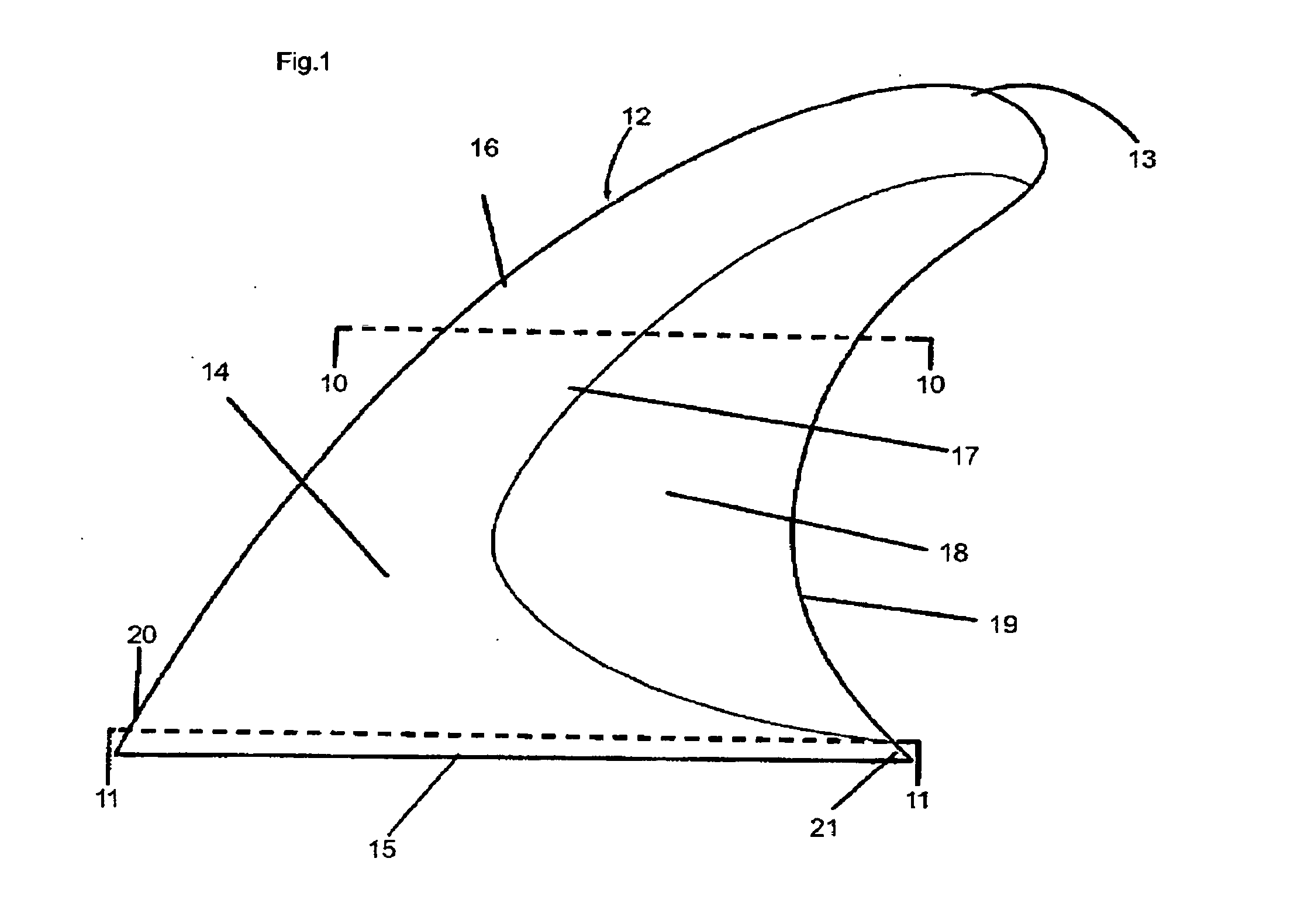 Biomimic design stabilizing fin or keel for surface planing or submerged watercraft