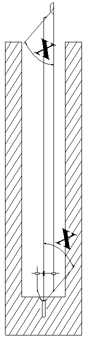 Tool for measuring angle of tapered hole at bottom of deep groove cavity