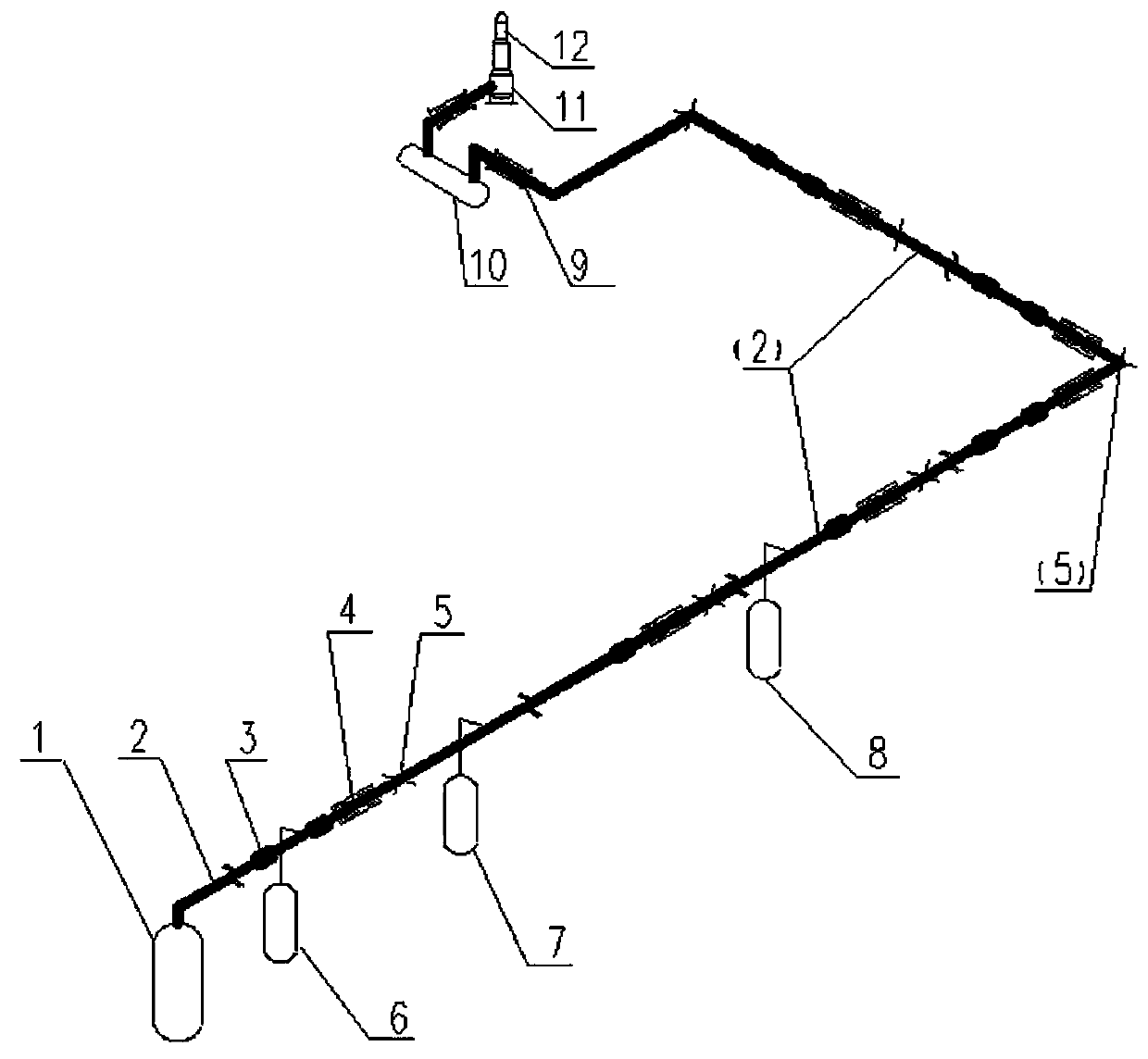 Flexible flare line system based on expansion joint compensation