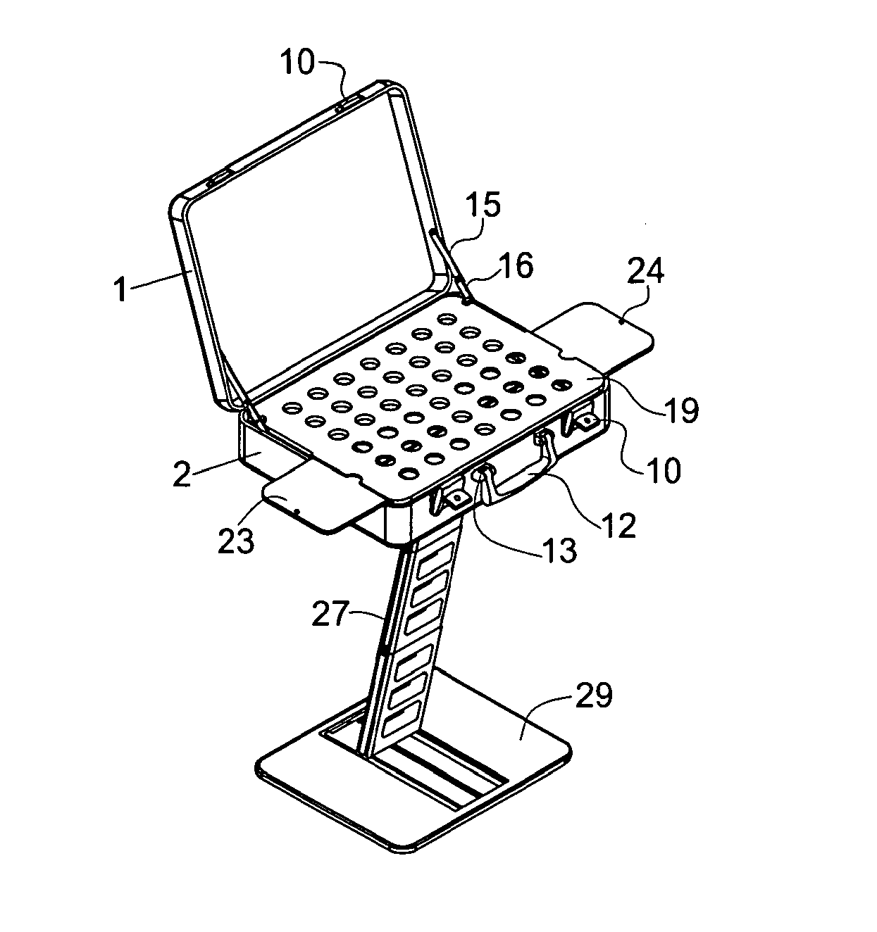 Combined laptop case and laptop stand
