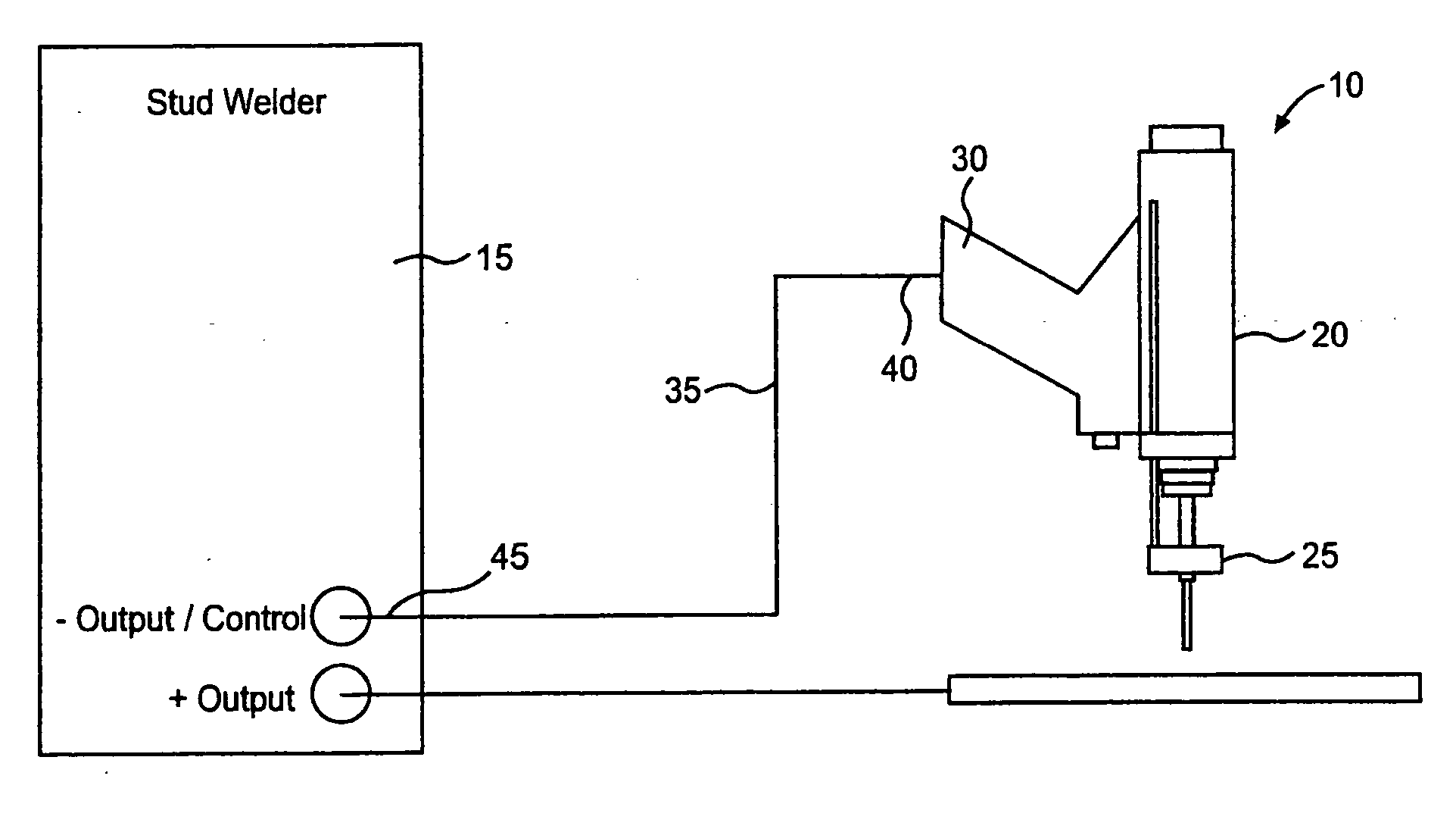 Stud welding apparatus with composite cable