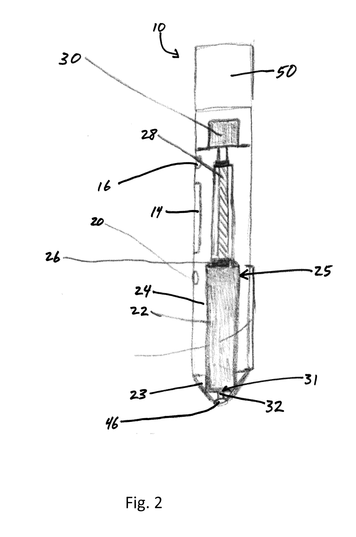 Hand-held volume displacement dosage dispenser