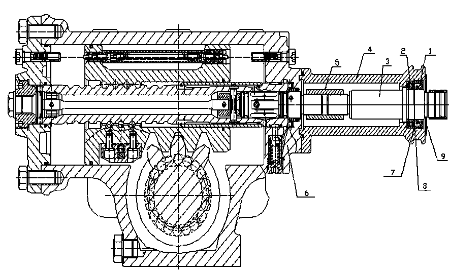 Steering gear capable of reducing motion space of small vehicle body turning mechanism