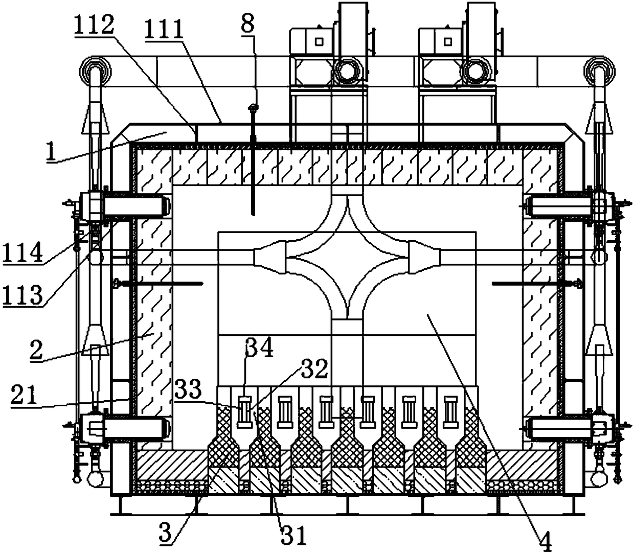 A box type heating furnace