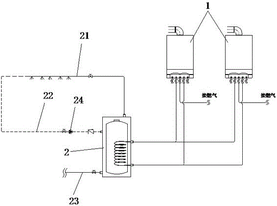 Water-returning-free central water supply system capable of being heated instantly when opened and method thereof