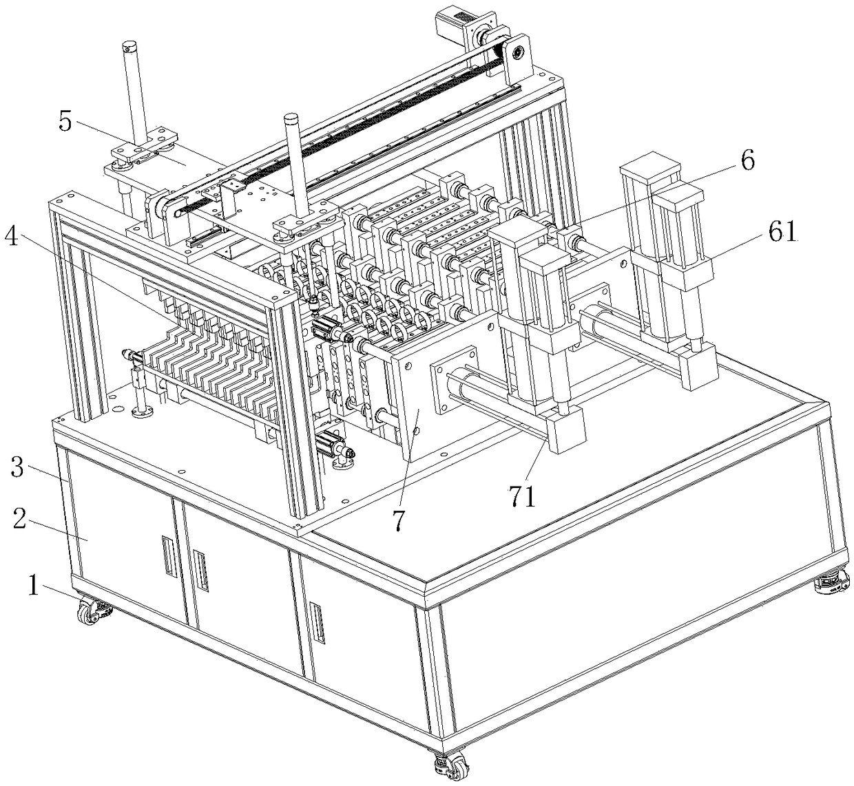 A vertical pressurizing machine