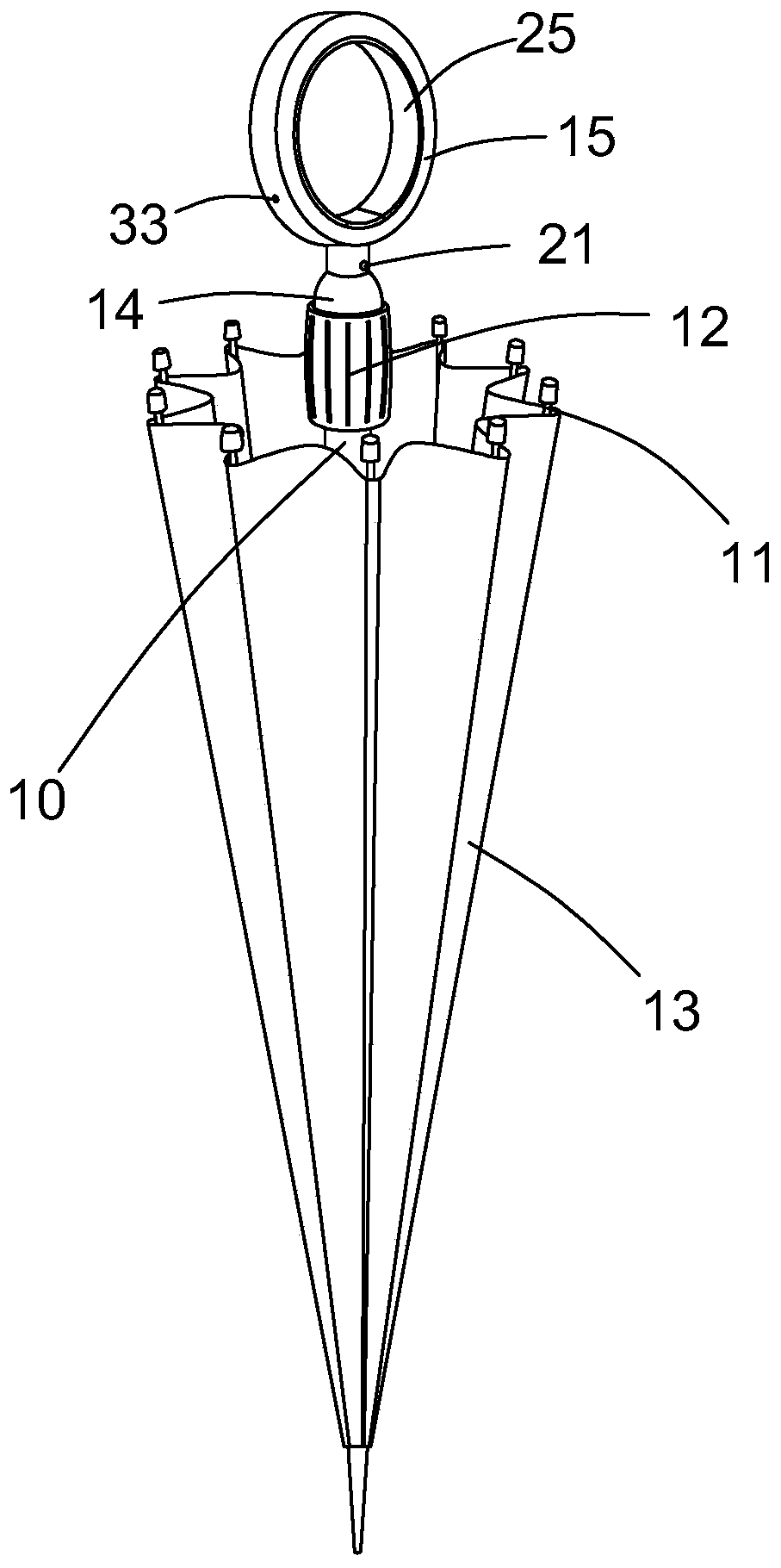 Induction anti-lost umbrella and wireless charging device thereof
