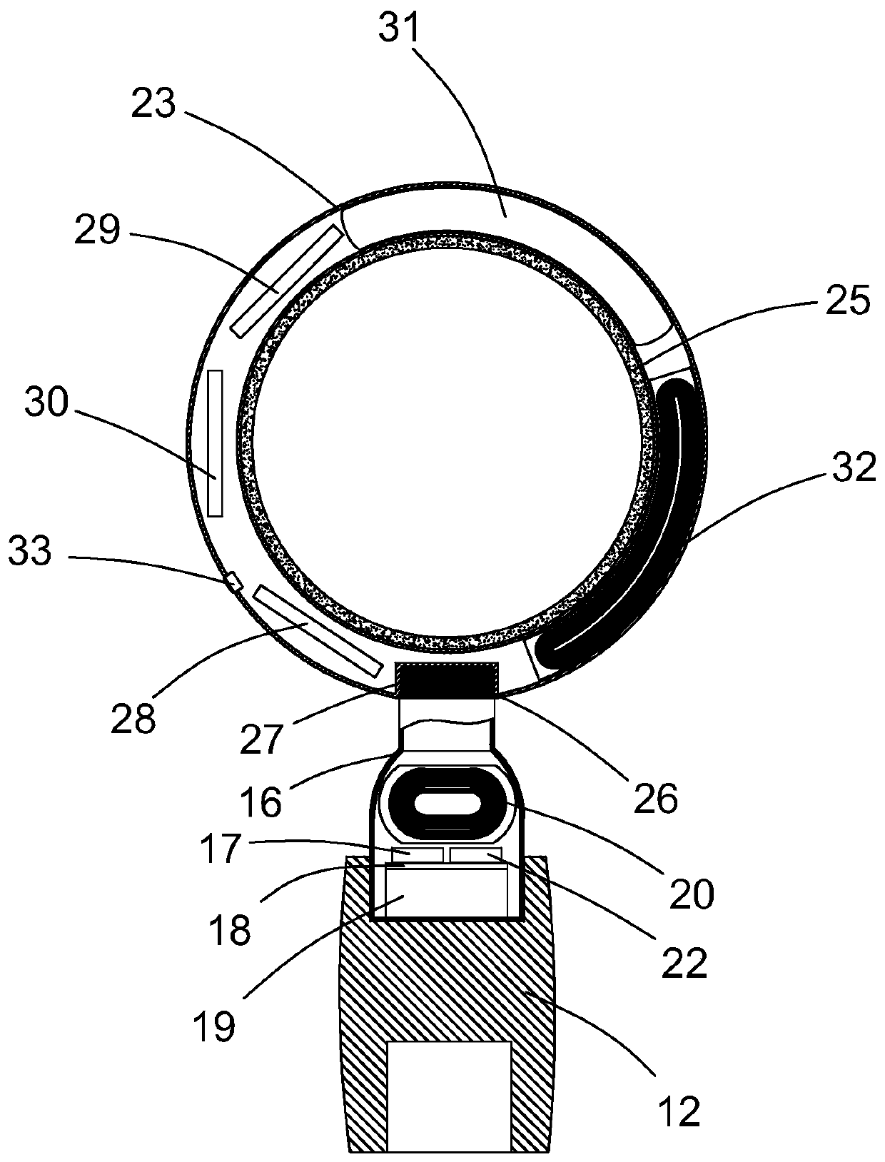 Induction anti-lost umbrella and wireless charging device thereof