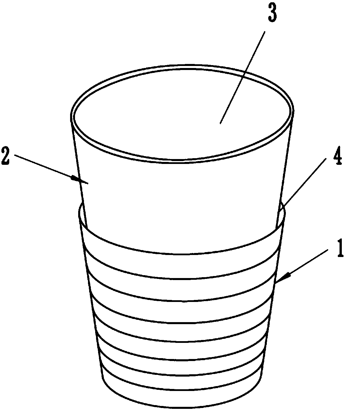 Antiskid and anti-scald cross stripe F corrugated paper cup