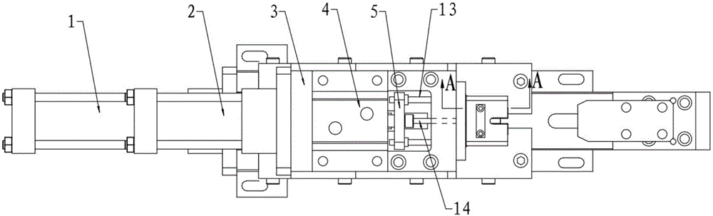 Cutting-off and material returning device for cutting off automobile door glass guide rails