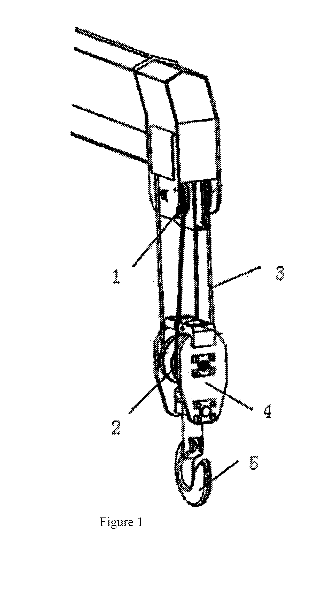 Detection, monitoring device of the hook angle and its crane