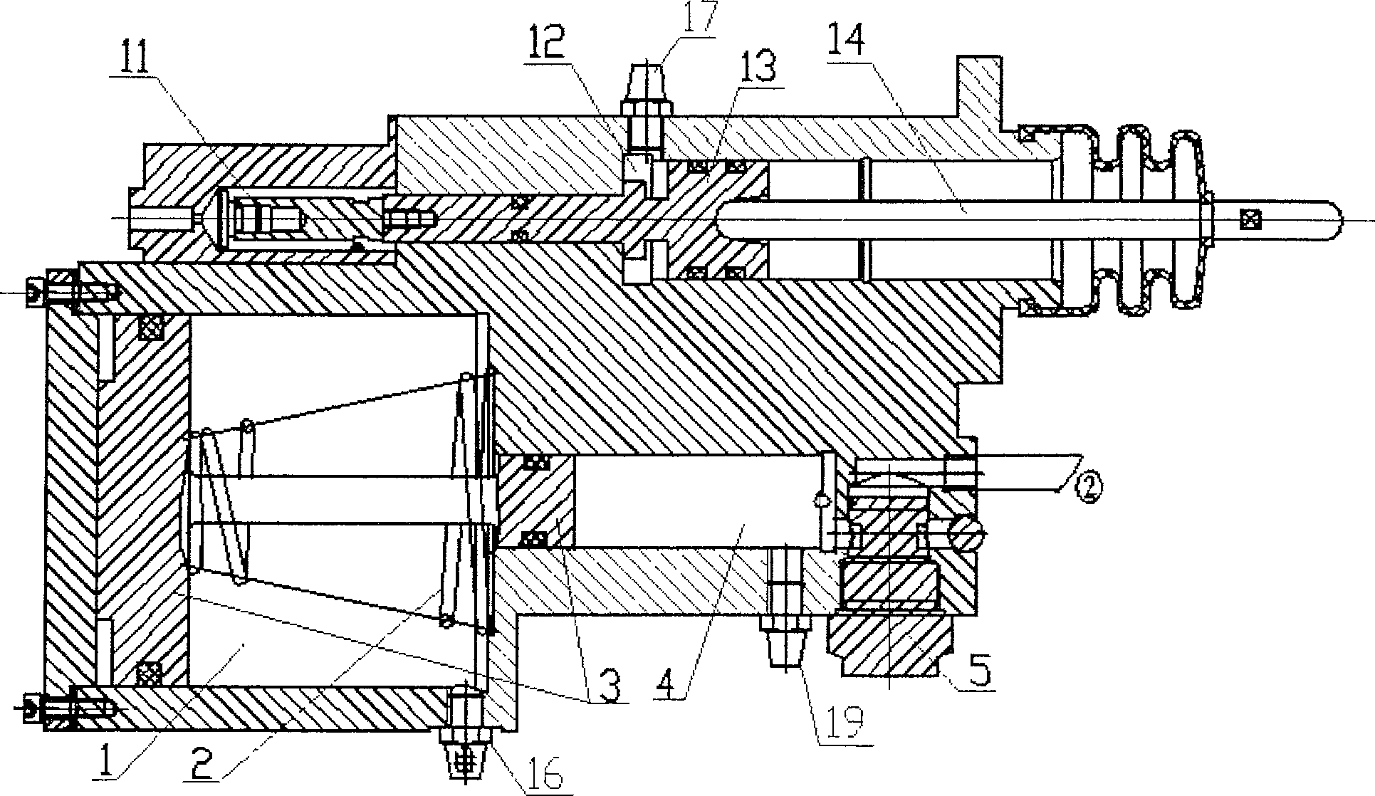 Automatic control device of neumatic power fluid-control type clutch