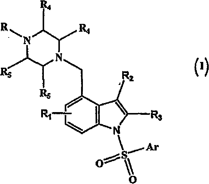 4-(heterocyclyl)alkyl-n-(arylsulfonyl) indole compounds and their use as 5-ht6 ligands