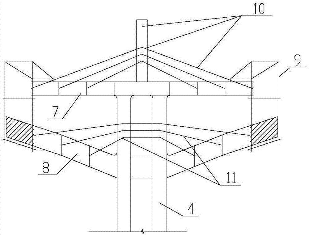 Double-layer bottom basket and double-layer knotting construction device and method for arched beam combined type continuous rigid frame bridge