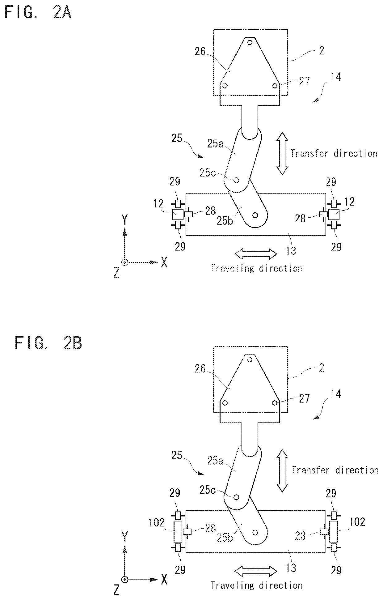 Overhead transport vehicle and transport system