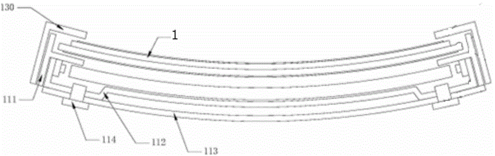 Frameless cambered liquid crystal display device