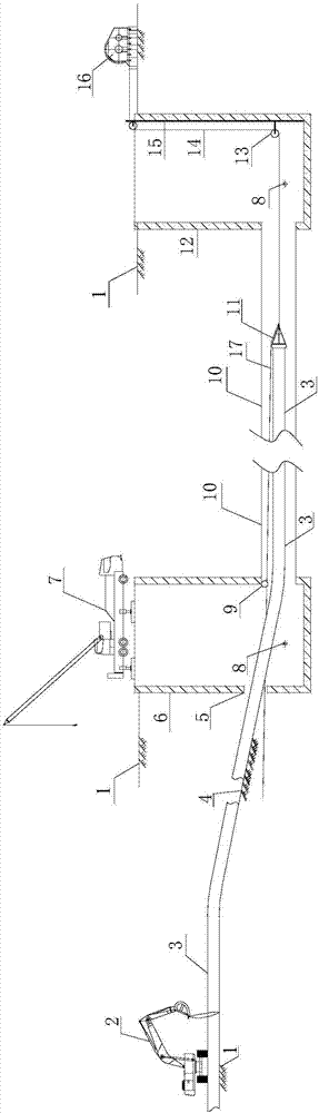 Floating mounting construction method for multiple PE pipes in large jacking pipe