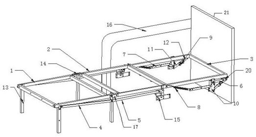 Novel sofa bed iron stand mechanism