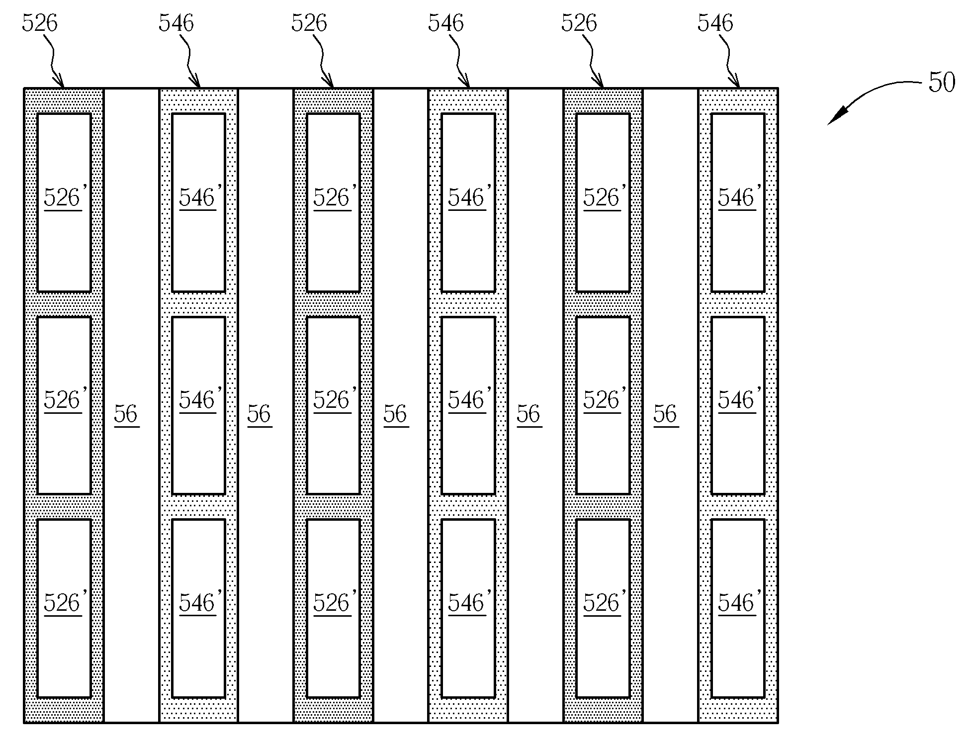 Vertically-stacked plate interdigital capacitor structure