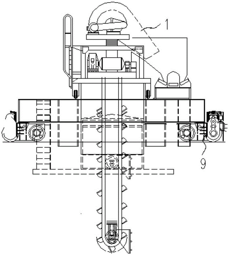 Bridge type chain bucket car unloader