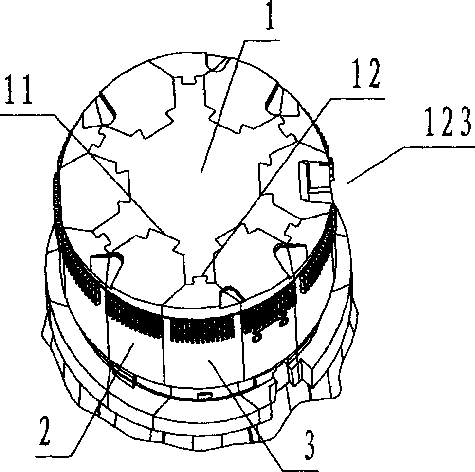 Core pulling device of cylindrical core with backoff structures uniformly distributed on cylindrical surface
