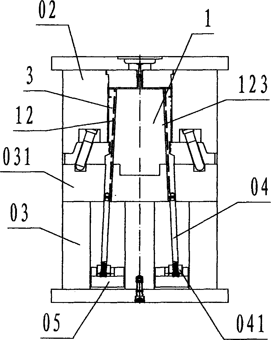 Core pulling device of cylindrical core with backoff structures uniformly distributed on cylindrical surface