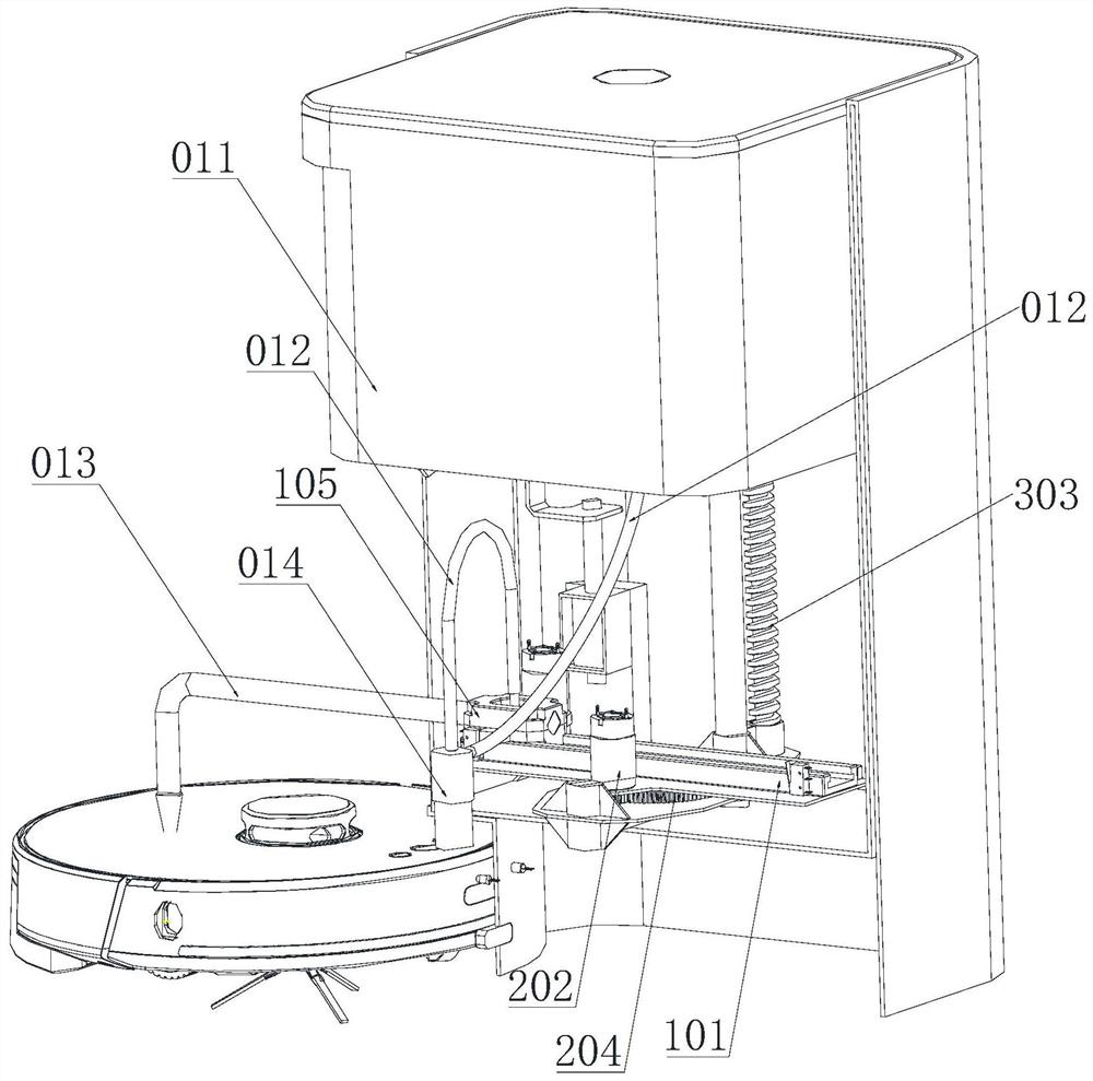 Water adding work station of cleaning machine