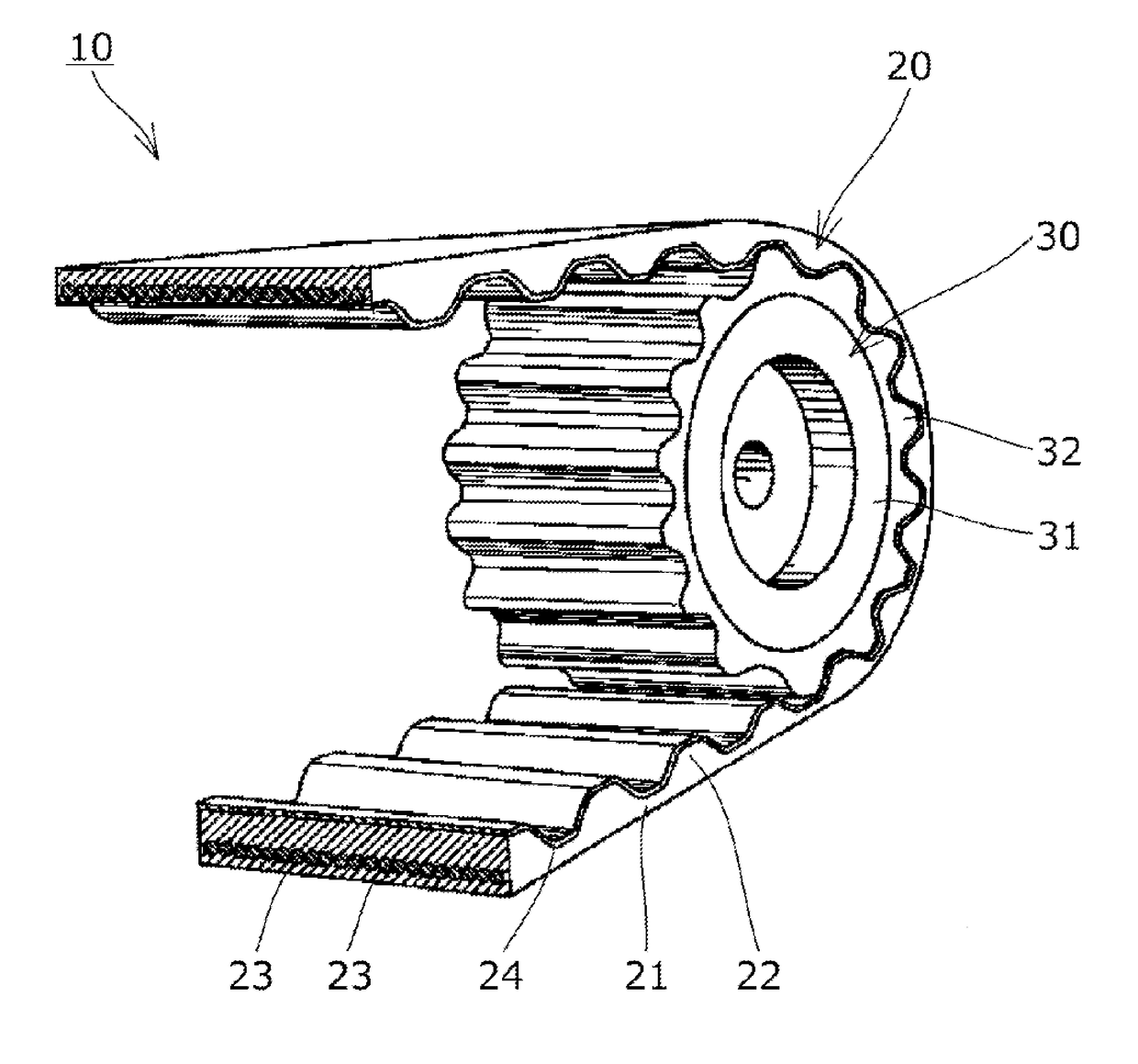 Toothed belt transmission