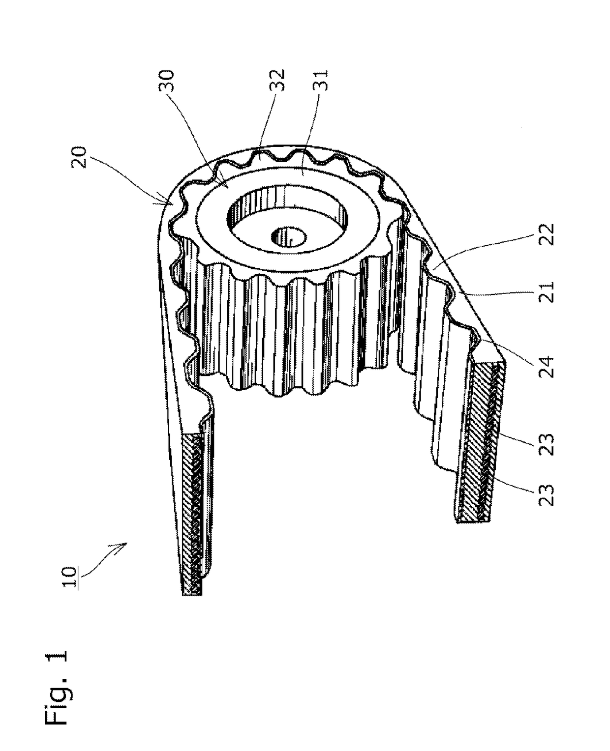 Toothed belt transmission