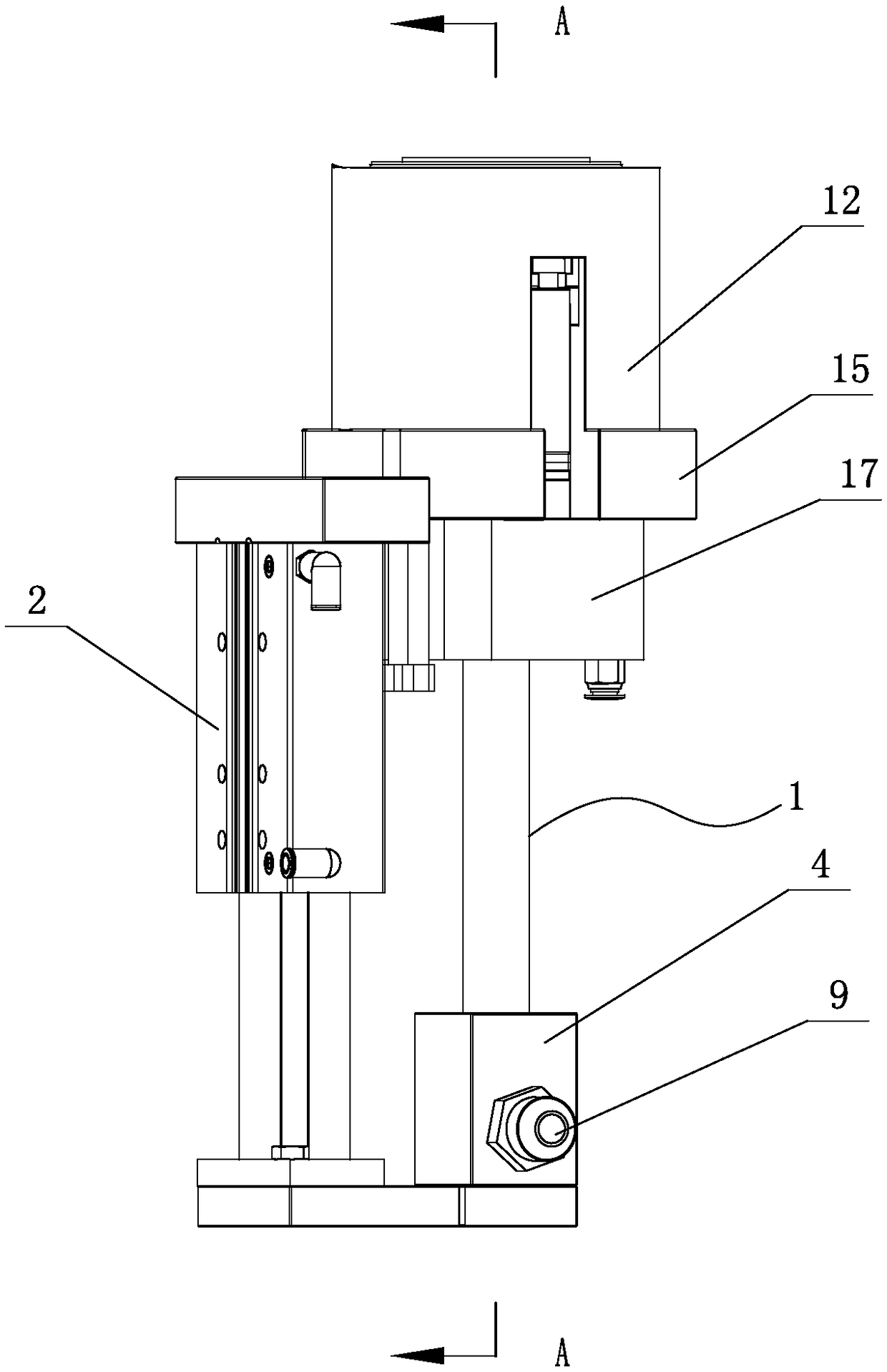 Blowing needle mechanism for single blowing hole of blowing mold