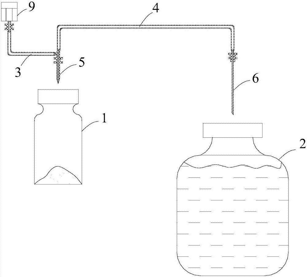 Method for dispensing medicine in powder injection bottle