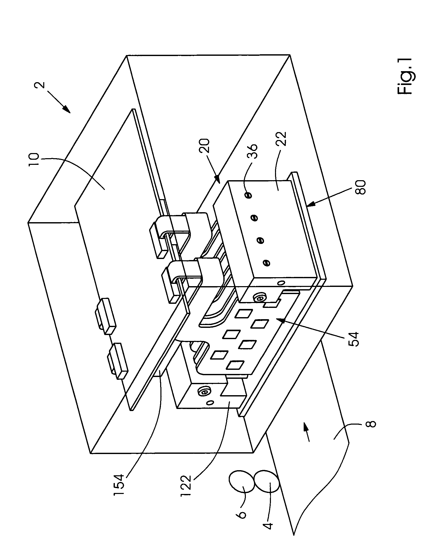 Ink jet device with individual shut-off