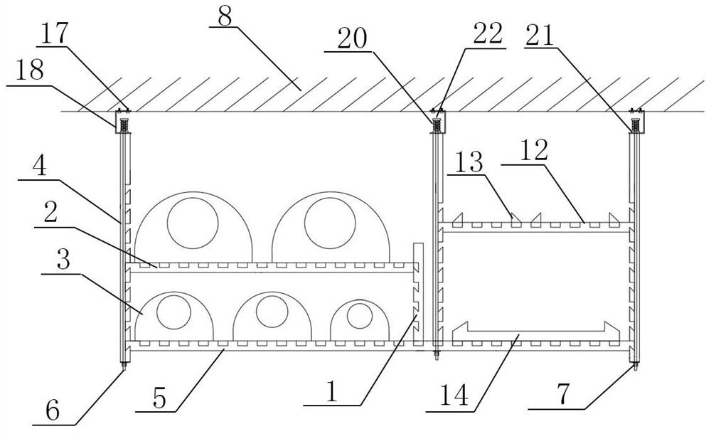 Adjustable electromechanical pipeline integrated support and hanger system and construction method thereof