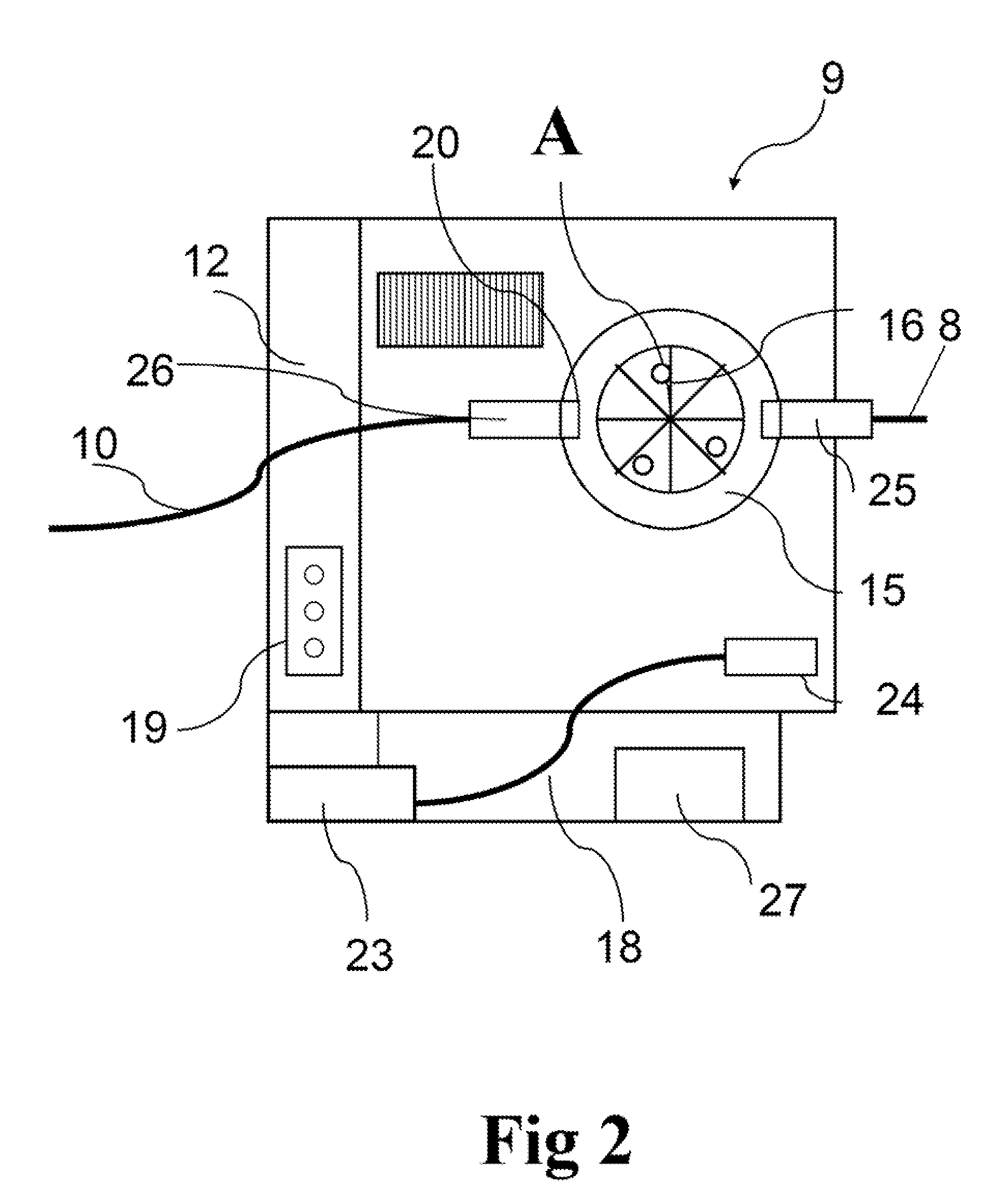 Ultrasound scanner with gel dispenser device attached to or integrated with at least one probe and use