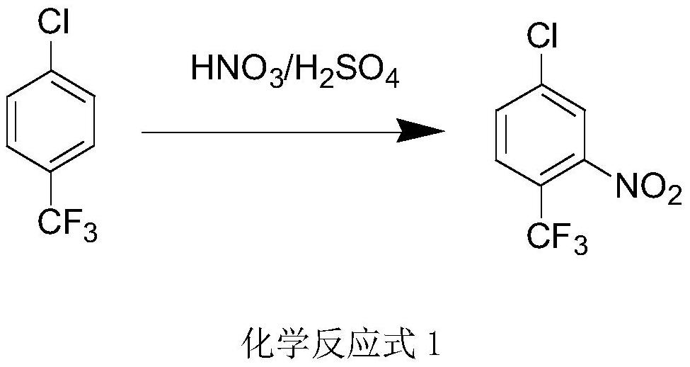 Method for preparing 3-nitro-4-chlorobenzotrifluoride through continuous adiabatic nitration and micro-reaction equipment