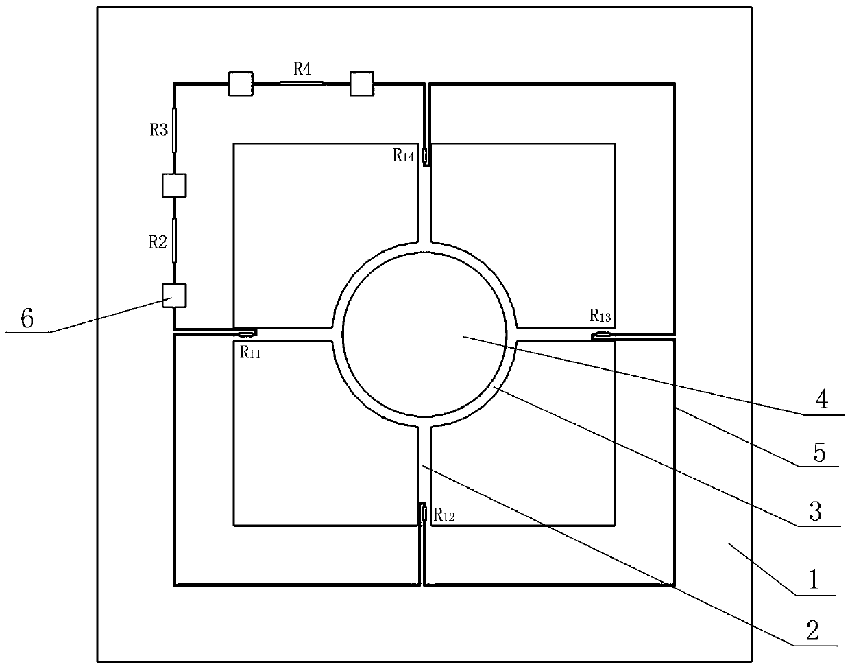 MEMS resonant-column type spherical oscillator vector hydrophone based on piezoresistive effect