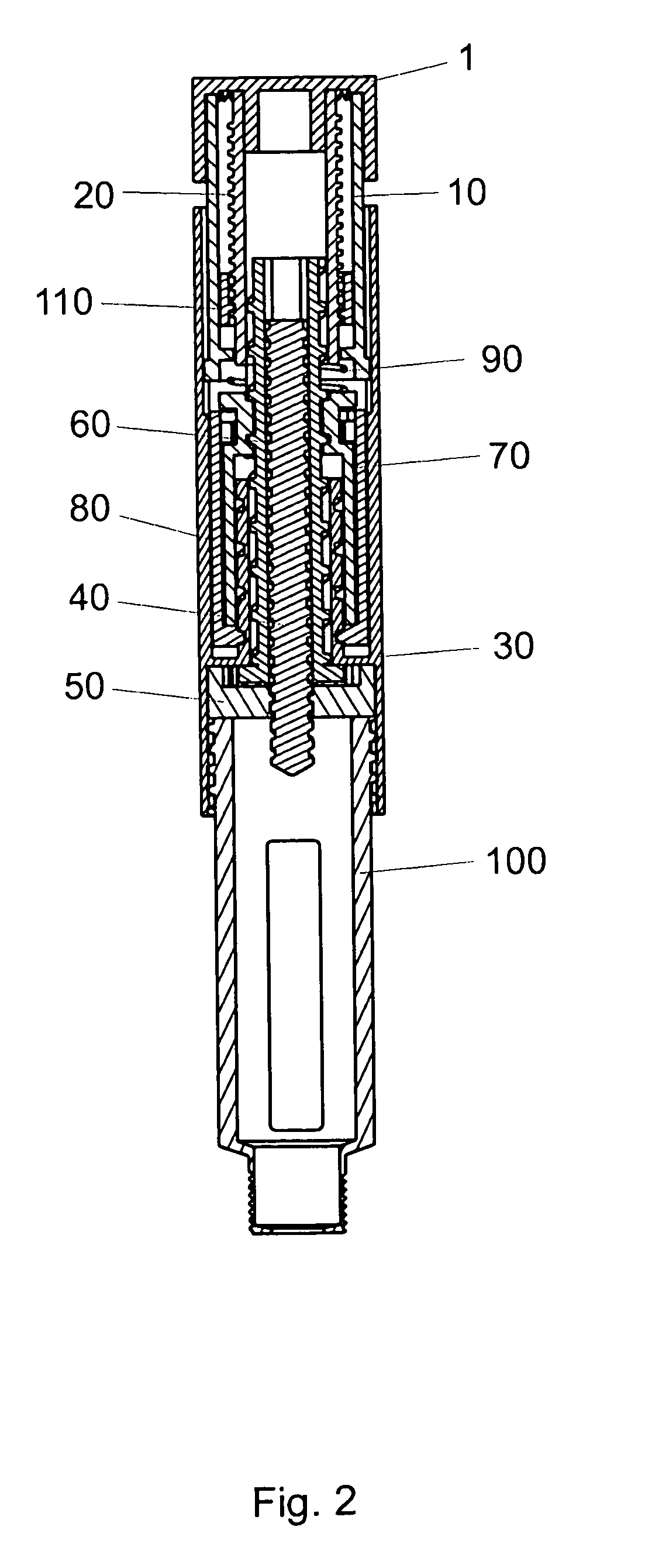 Injection device for apportioning set doses