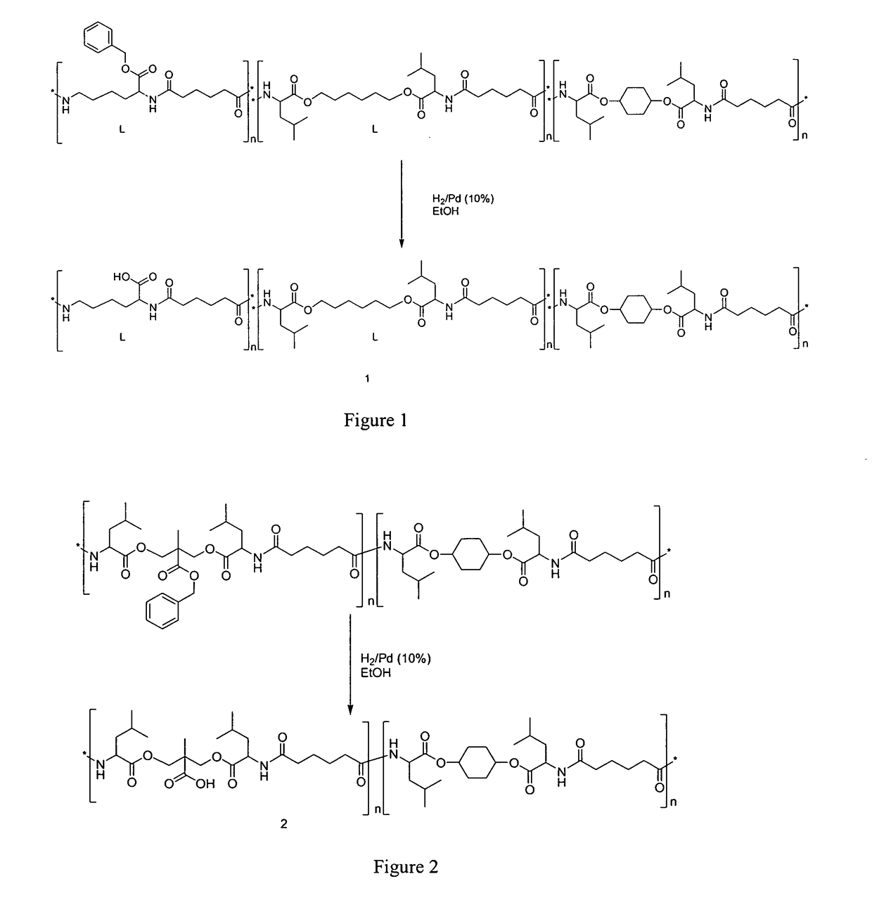 Polyester amide copolymers having free carboxylic acid pendant groups