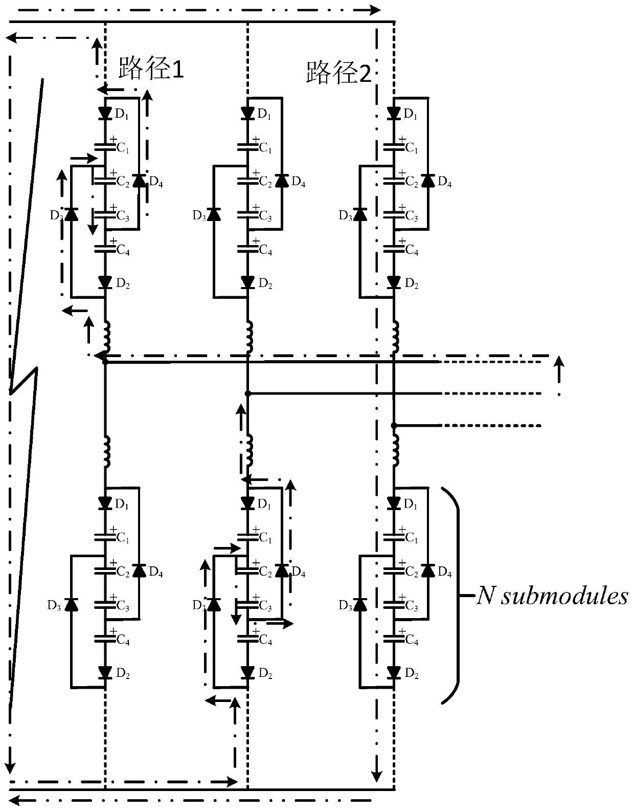 Low-loss modular multilevel direct-current transformer with fault blocking capability