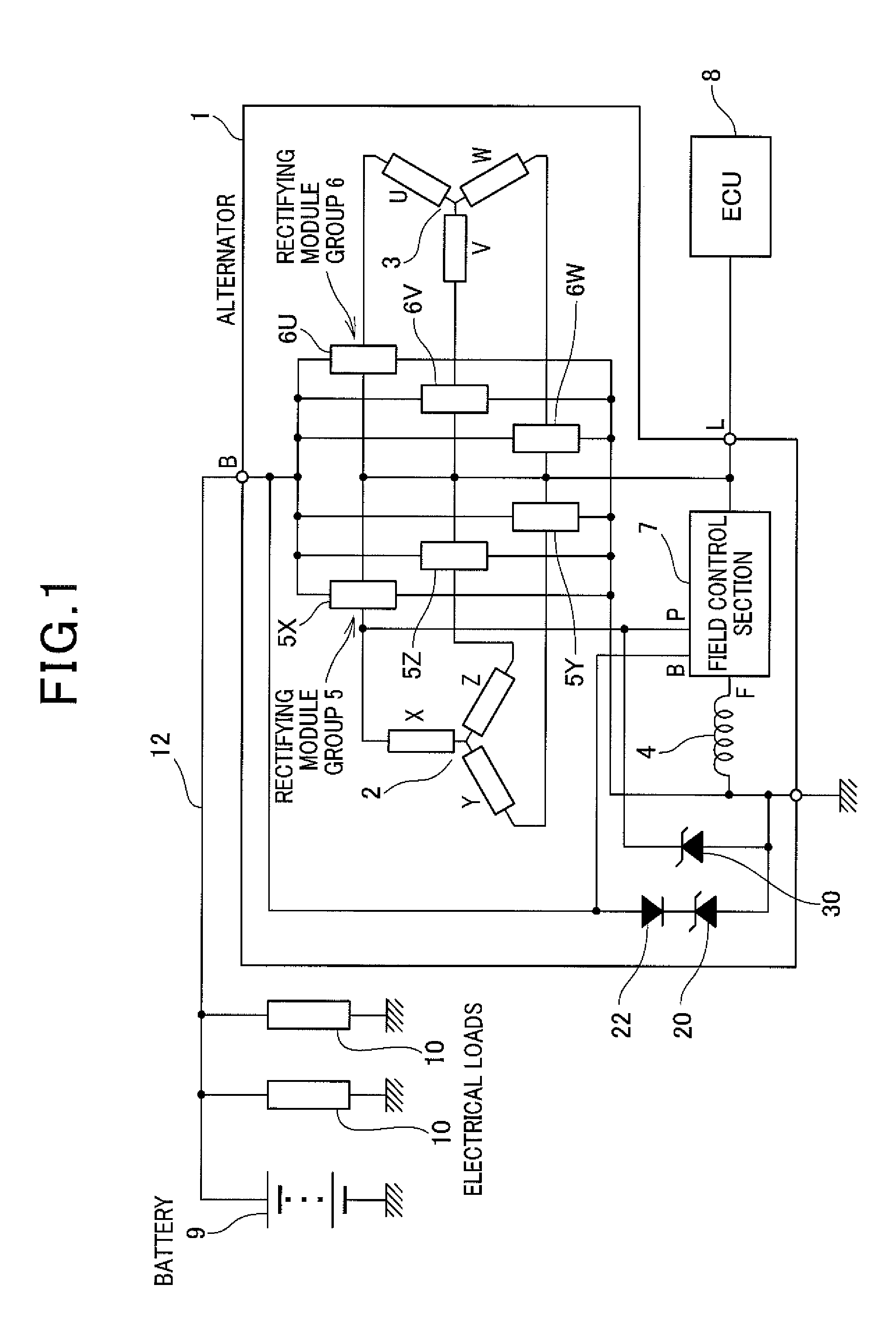 Electric rotary machine for motor vehicle