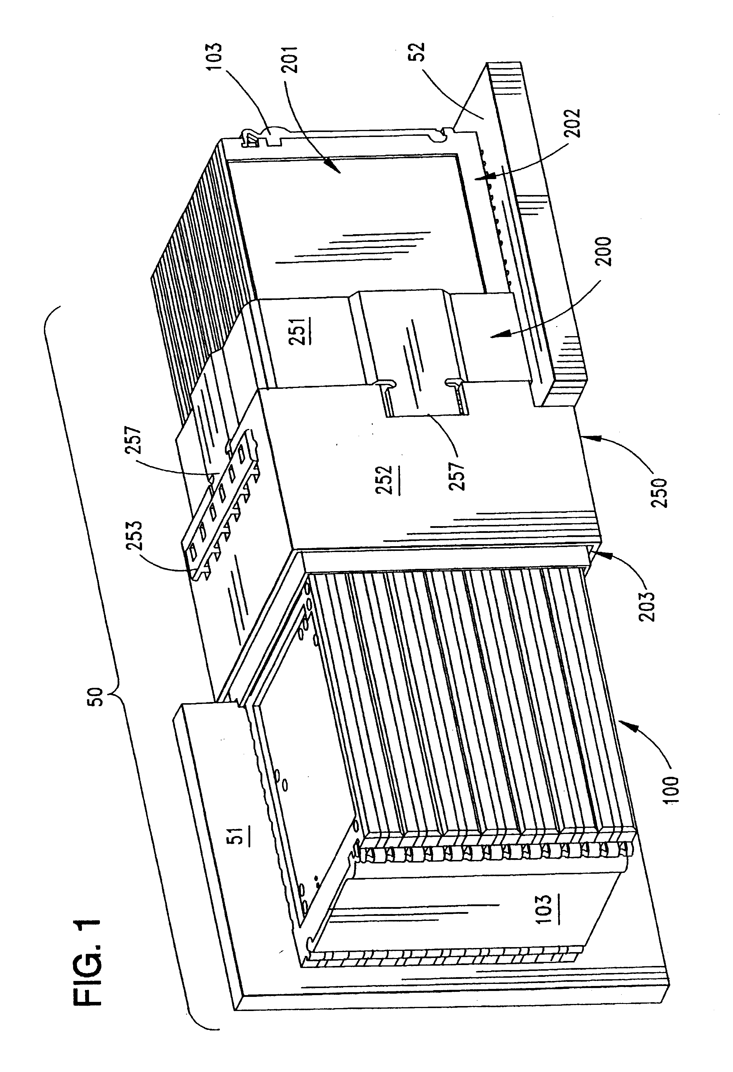 High-density connector assembly with improved mating capability