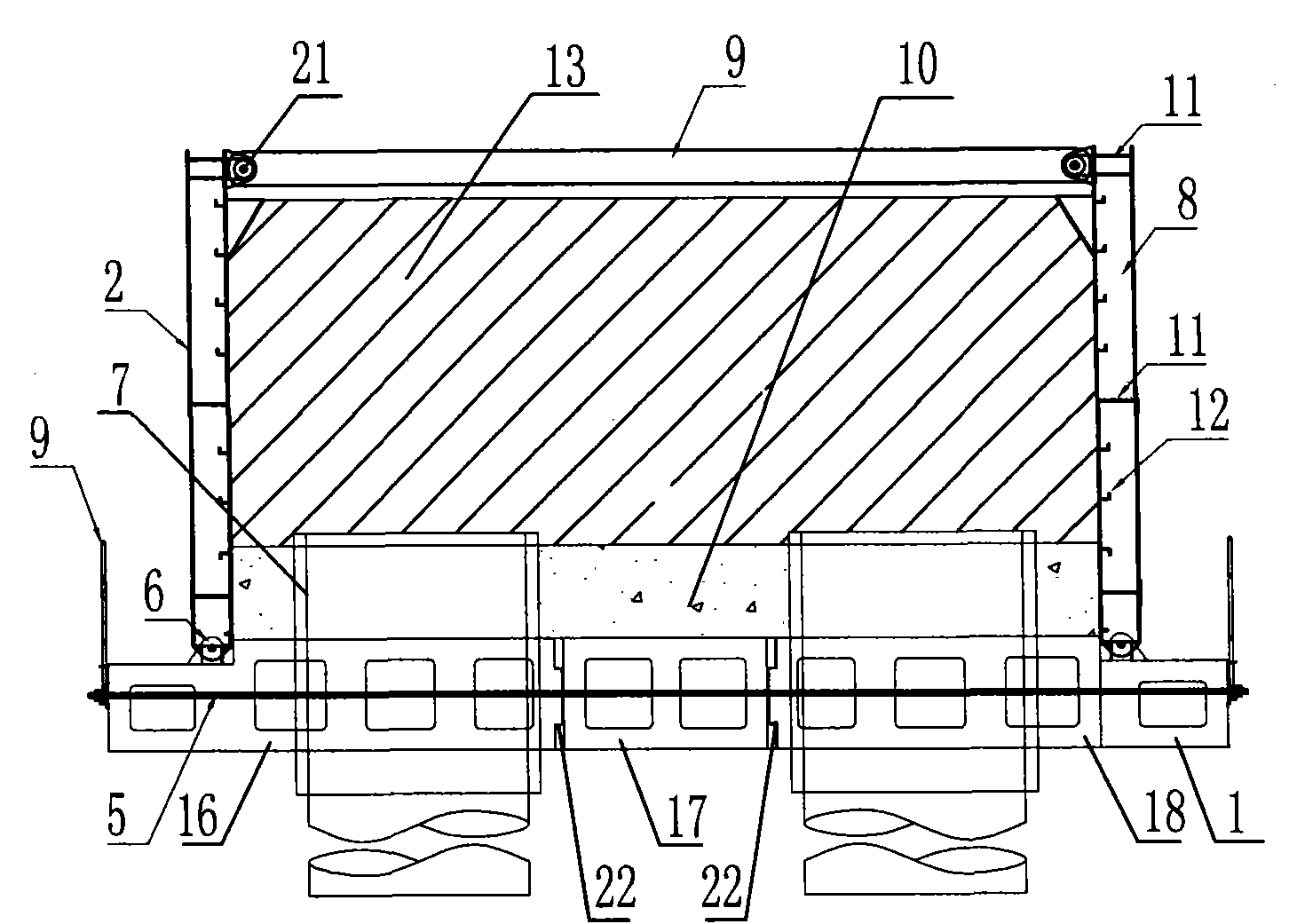 Construction method of marine self-floating type steel soleplate single-wall suspension box cofferdam and single-wall suspension box cofferdam