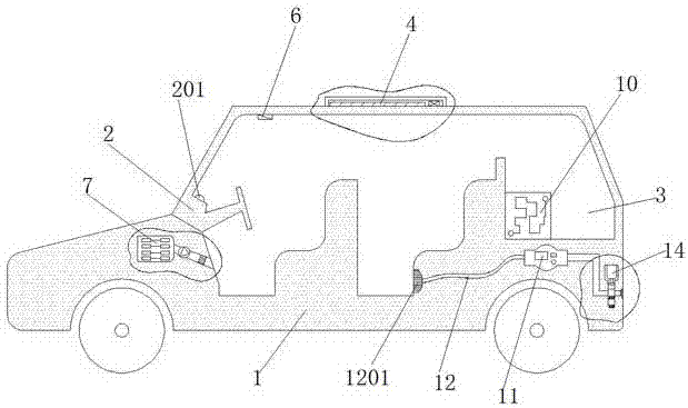 Photovoltaic power generation cooling device in automobile