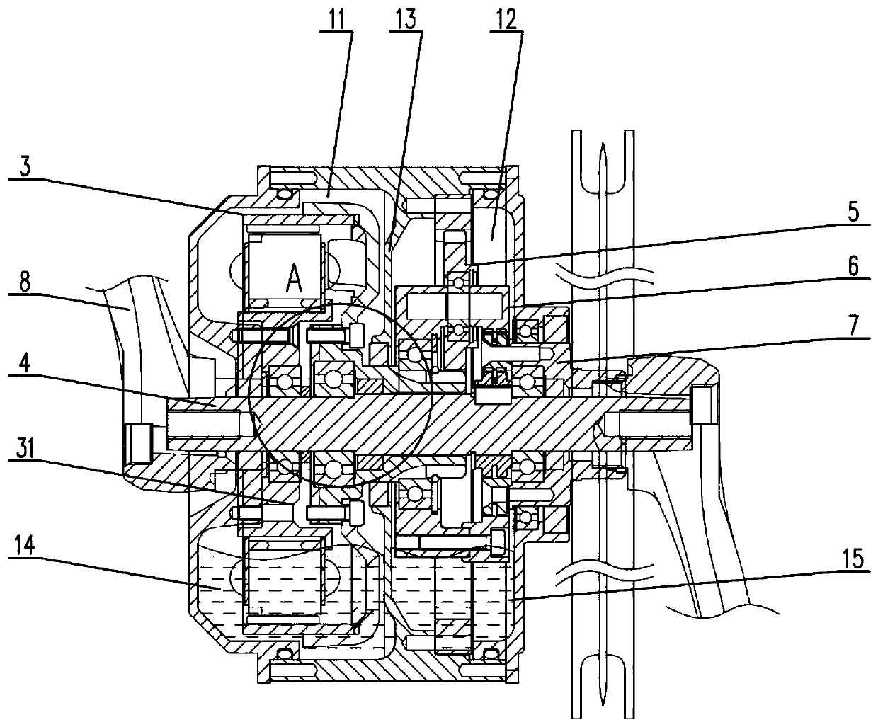 Coaxial central motor